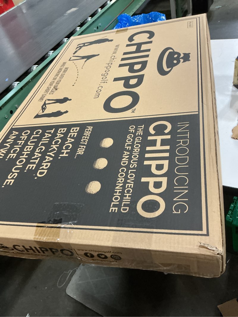 Condition photo showing New/Like New for chippo golf game & cornhole set combo - complete with chippo target boards, chipping mats and practice golf balls - 2-in-1 outdoor games & activities for backyard, beach or lawn