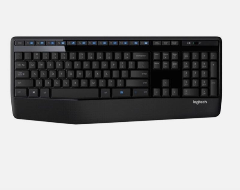 Logitech K345 Wireless Keyboard Full-Size 2.4GHz USB Receiver w/ Palm Rest