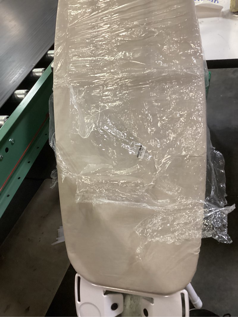 Condition photo showing Good Condition for yaheetech foldable ironing board, heavy duty iron board with 9 adjustable heights, 4 layer cover and safety iron rest, 52x14 compact and space save iron board for home laundry room use, gray&white 43"l x 14"w gray&white