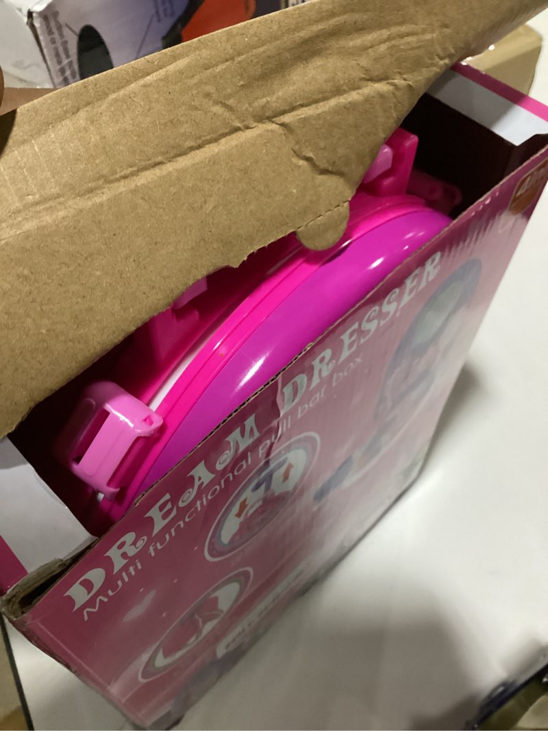 Condition photo showing New/Like New for 4-in-1 Girls Vanity Set, 40 PCS Princess Pretend Makeup Vanity, Kid Vanity with Fashion Accessories, Role Play Makeup Toy for Girls Age 3 4 5, Birthday Pink