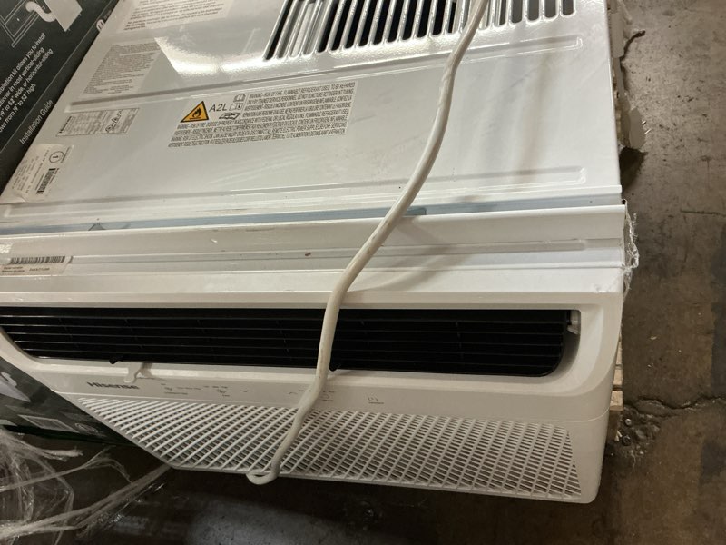 Condition photo showing As Is for hisense extra large room window air conditioner , remote included ( 230-volt , 18000-btu )