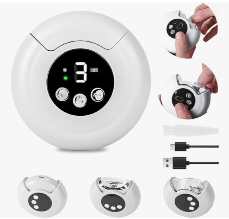 2026 new 3-in-1 electric nail clipper with led light & nail file, automatic 3 speeds lcd digital dis