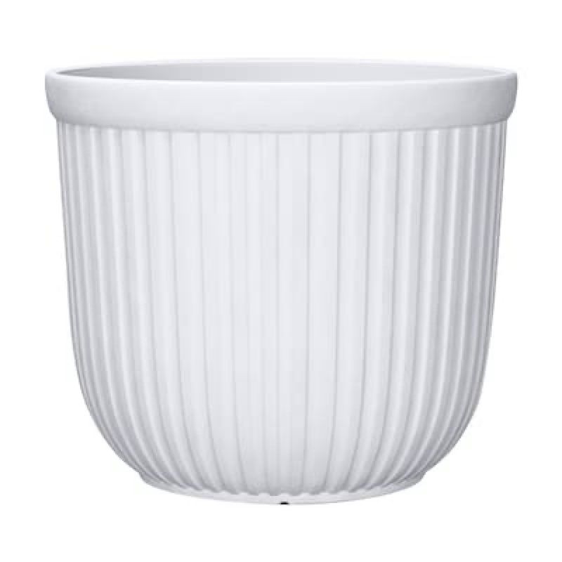 origin 21 round 16.54-in w x 16.54-in l x 15.28-in h white recycled plastic indoor/outdoor planter