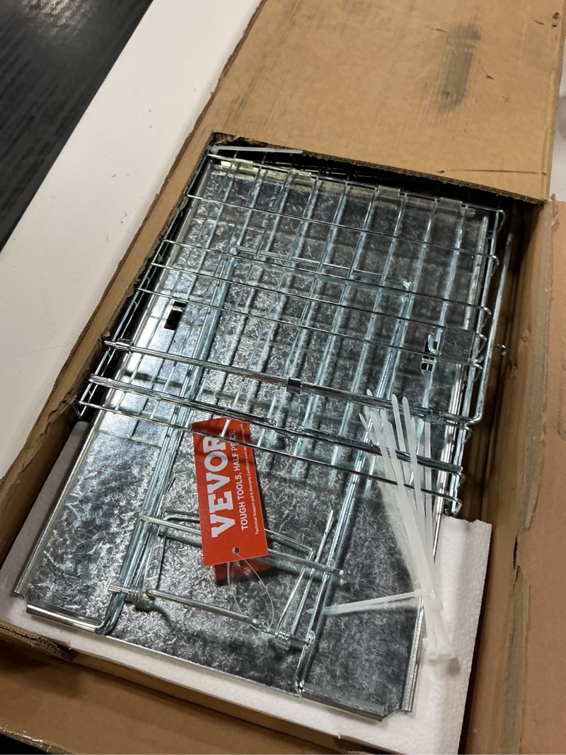 Condition photo showing Good Condition for vevor live animal cage trap, 31" x 10" x 12" humane cat trap galvanized iron, folding animal trap with handle for rabbits, stray cats, squirrels, raccoons, groundhogs and opossums