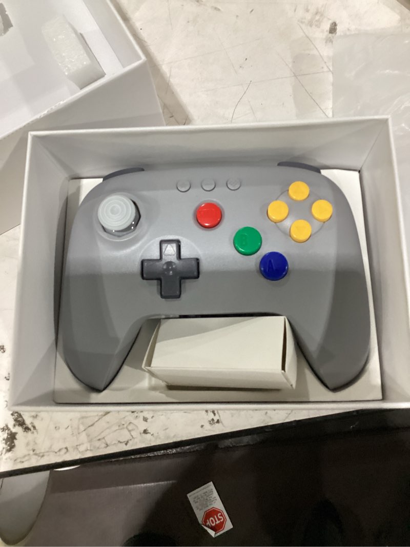 Condition photo showing New/Like New for 8bitdo 64 2.4g wireless controller for original n64 console, analogue 3d, and windows (grey)