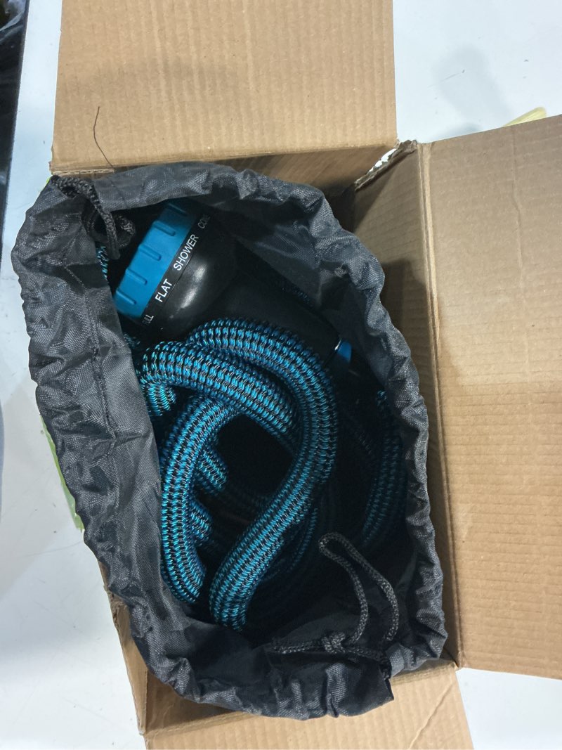 Condition photo showing Good Condition for 100 ft expandable garden hose - kink free flexible water hose 100ft with 10 pattern spray nozzle, 3/4 solid brass connectors, retractable latex core - lightweight expanding hose blue 100ft