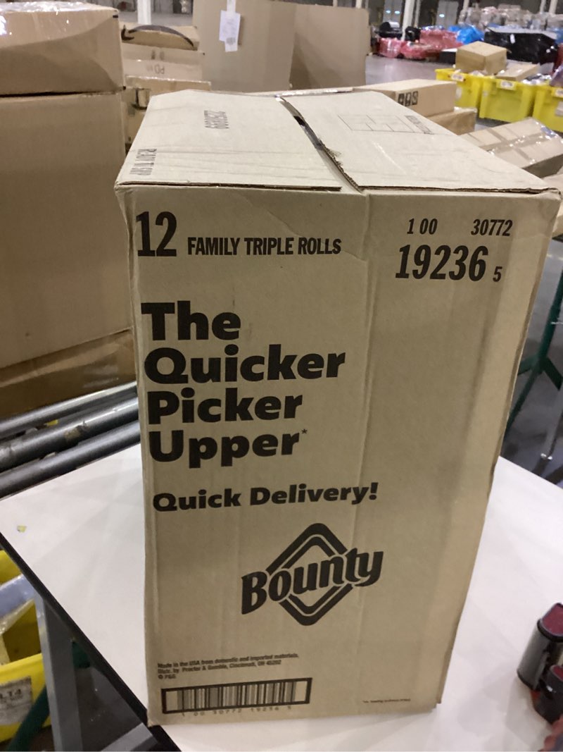 Condition photo showing New/Like New for Bounty Quick-Size Paper Towels, White, 12 Family Triple Rolls = 40 Regular Rolls 141 Sheet (Pack of 12) White