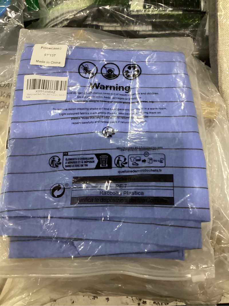 Condition photo showing Good Condition for merryword body pillow cover 20x54inches, 100% cotton pillow case, denim blue striped pillowcase, luxury linen like pillowcase, soft breathable pinstripe long pillowcase, 1-piece pinstripes-blue body (20''x54'')