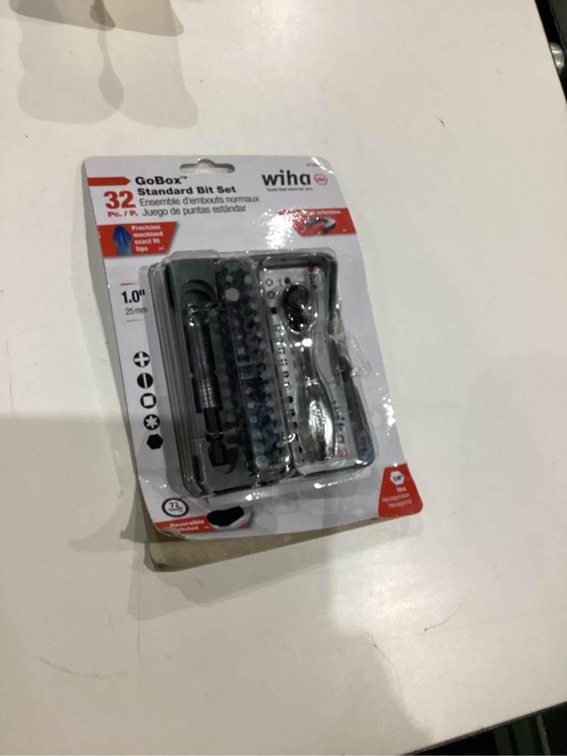 Condition photo showing Good Condition for wiha 74984 32 piece gobox standard bit set with mini ratchet fastener drive bit