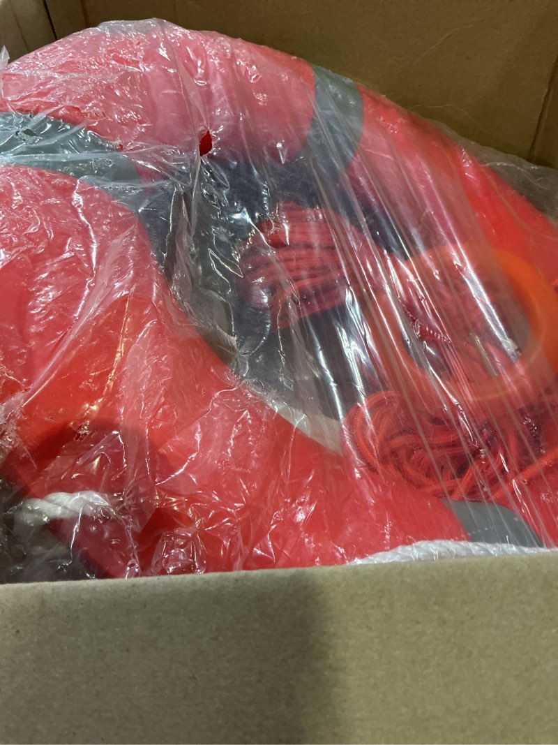 Condition photo showing Good Condition for life ring buoy boat safety throw ring with water floating lifesaving rope 98.4ft set, outdoor professional throwable flotation device 23"
