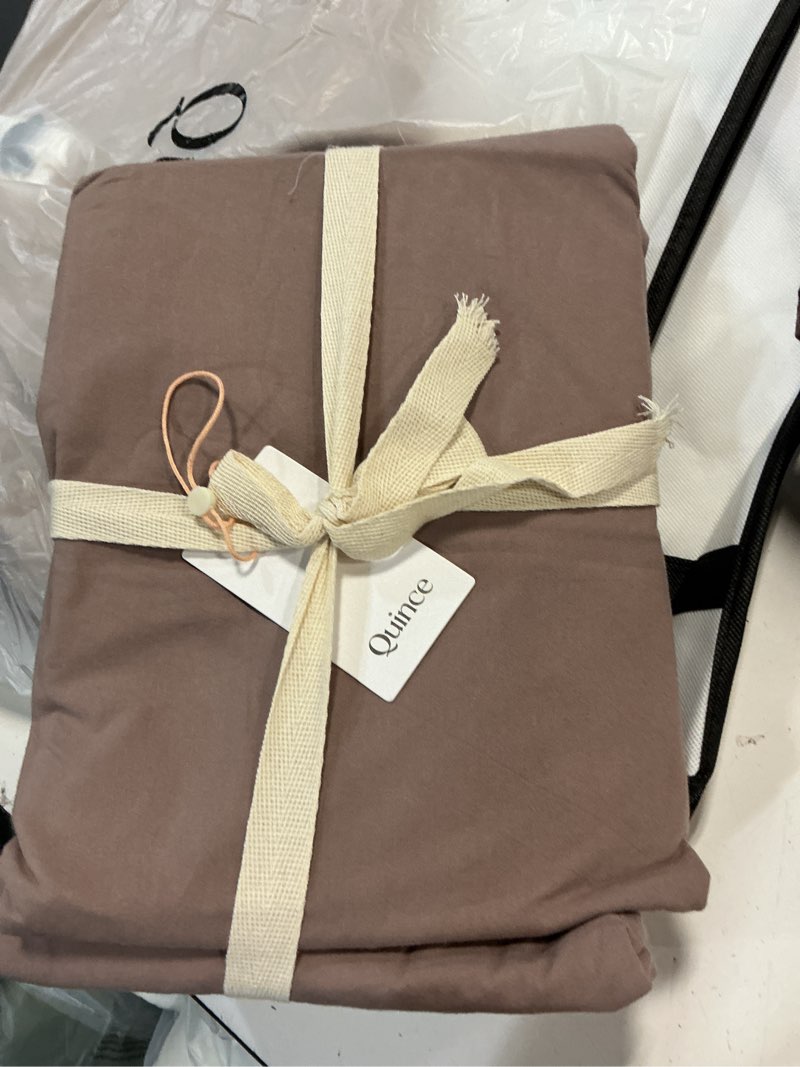 quince european linen sheet set king wine