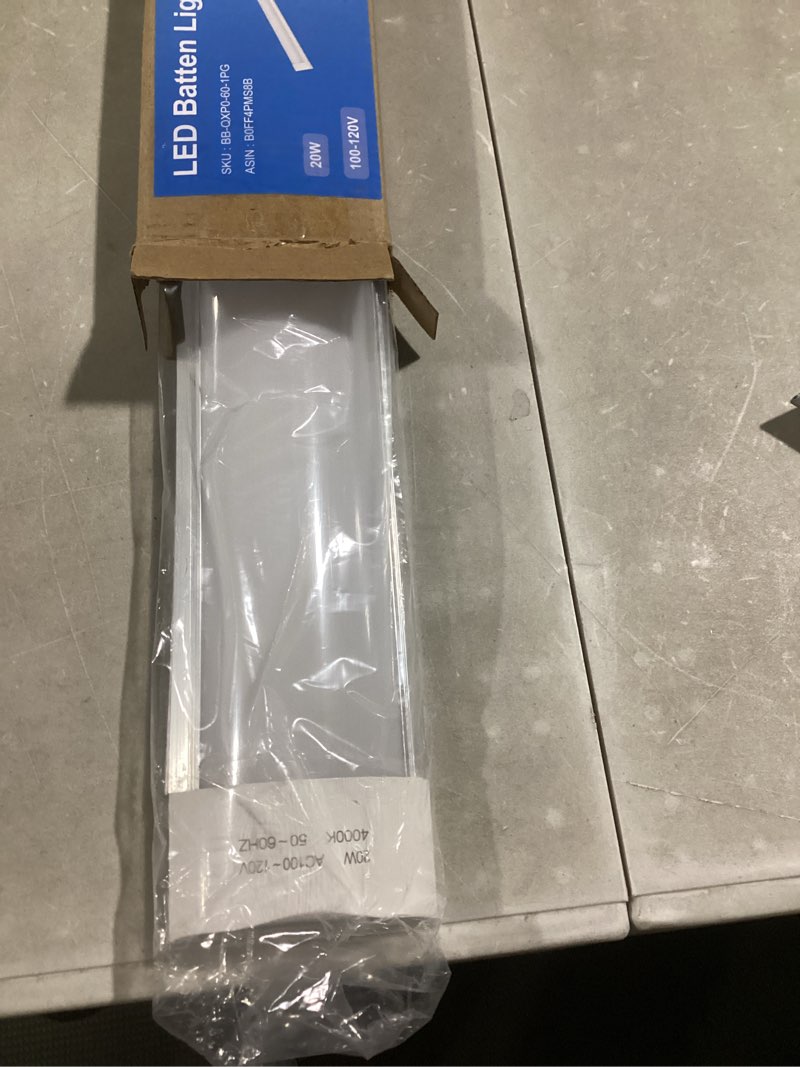 Condition photo showing Good Condition for 1 Packs 2FT LED Batten Light, Ultra-Thin Ceiling Surface Mounted Light, 20W, 4000K, IP20, LED Ceiling Lamp for Garage, Shop, Hallway, Office, Market