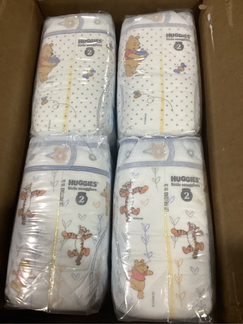 Condition photo showing New/Like New for Huggies Size 2 Diapers, Little Snugglers Baby Diapers, Size 2 (12-18 lbs), 148 Count, Packaging May Vary Size 2 148