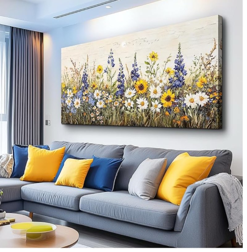 erqinhua wall art for living room large canvas wall decor for dining room farmhouse bedroom office decor boho paintings flowers watercolour wall pictures artwork home decorations mural 39 x 19 