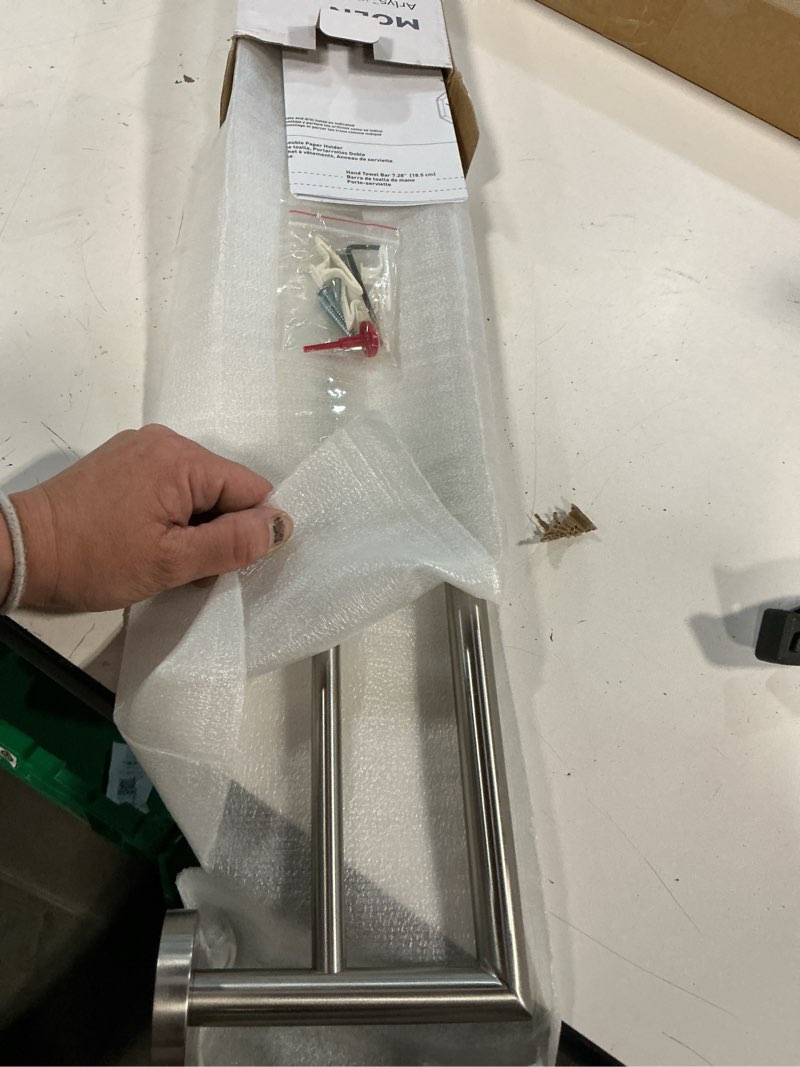 Condition photo showing New/Like New for moen y5722 arlys 24  wall mounted towel bar - nickel