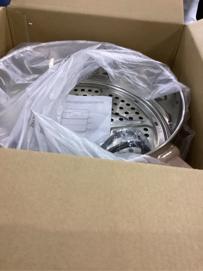 Condition photo showing As Is for Joydeem Electric Food Steamer for Cooking, 2-Tier Stainless Steel Vegetable & Food Steamers, 15L/15.9 qt Large Capacity, JD-DZG15B