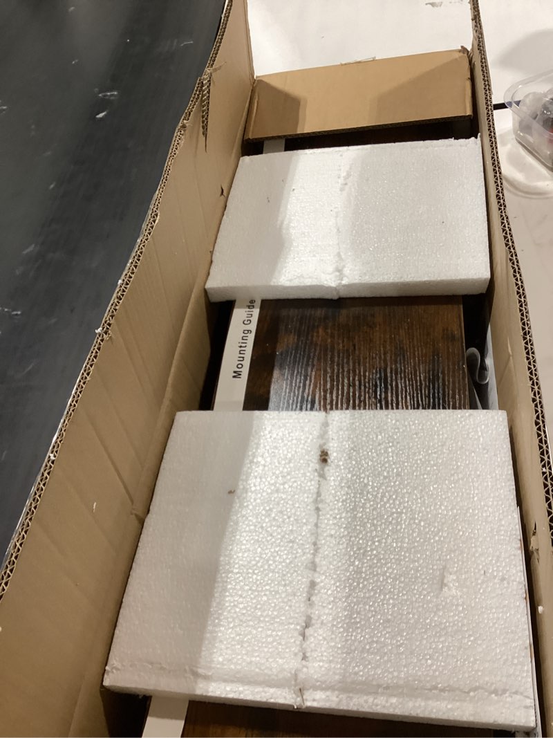 Condition photo showing Good Condition for bayka floating shelves for wall, 36 inches wall mounted wood shelves for bathroom, bedroom, living room, for storage/decor with 30lbs capacity - rustic brown,set of 3 b. rustic brown - americana farmhouse style 3 36inches