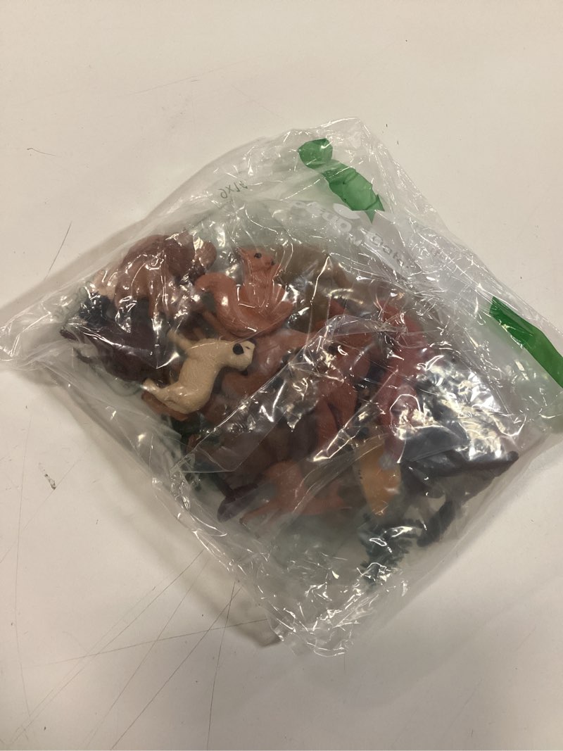 Condition photo showing As Is for 20PCS Plastic Forest Animals Figures, Realistic Woodland Creatures Figurines Miniature Toys Animal Tree Kit Wild Animal Toys Gift for Kids Toddlers, Party Favors Cake Topper Diorama Supplies