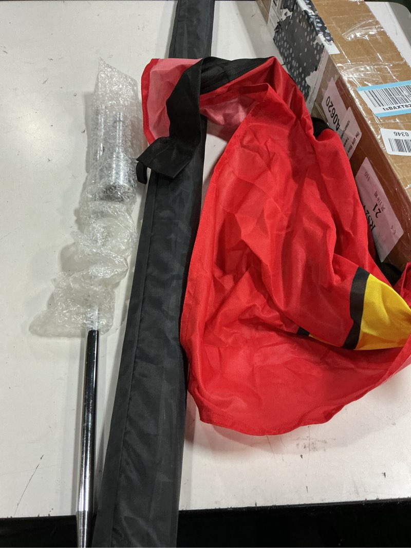 Condition photo showing Good Condition for blulu shop advertising feather banner sign with completed 15 feet tall advertising flag banner with fiberglass pole kit and rotating ground spike for outdoor decoration(breakfast)