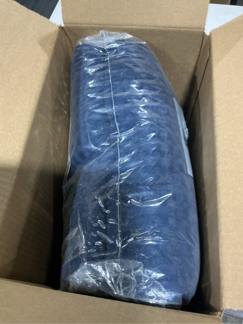 Condition photo showing As Is for Utopia Bedding Navy 100% Cotton Waffle Blanket 300 GSM [King - 90x108 Inch] Soft Lightweight Breathable Bed Blanket for All Season King Navy 1
