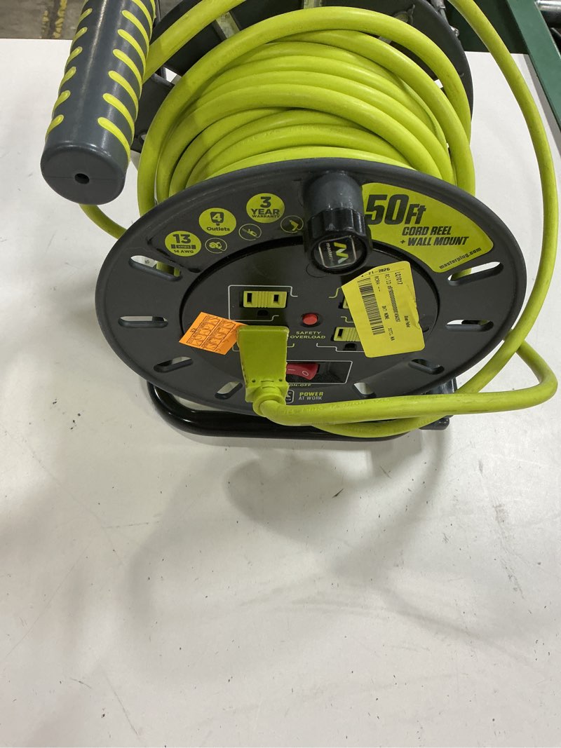 Condition photo showing Good Condition for masterplug extension cord reel (50 foot) with wall mount