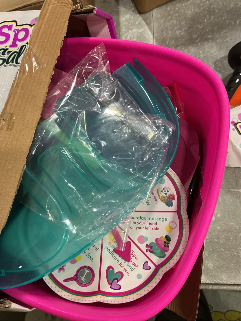 Condition photo showing As Is for golray kid foot spa & nail kit, girl gift for 5 6 7 8-12 year old toys manicure pedicure art salon, massage bubble & music foot soak tub, spa day sleepover party supply christmas girl birthday gift