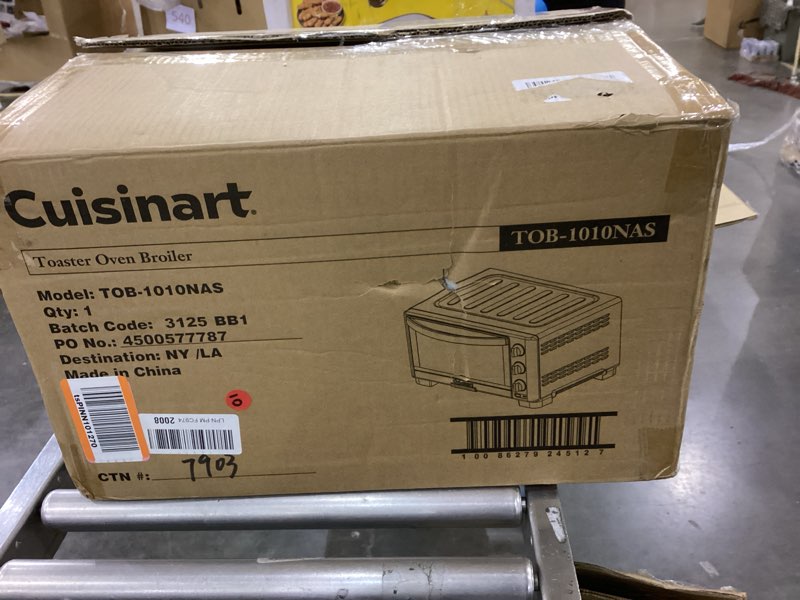 Condition photo showing As Is for Cuisinart TOB-1010 Toaster Oven Broiler, 7.87"D x 15.86"W x 11.77"H , Stainless Steel