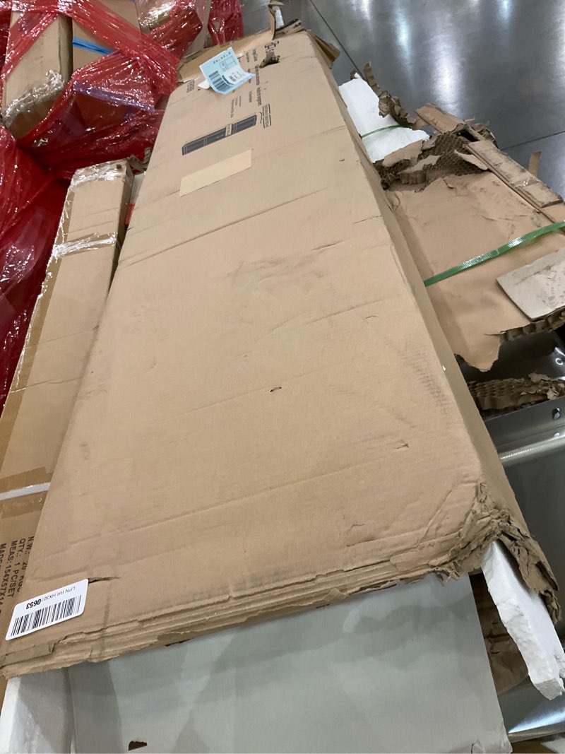 Condition photo showing As Is for Sauder Select Storage Cabinet, Pantry Cabinet Kitchen Storage with Adjustable Shelves, Bathroom Storage Cabinet, in Highland Oak