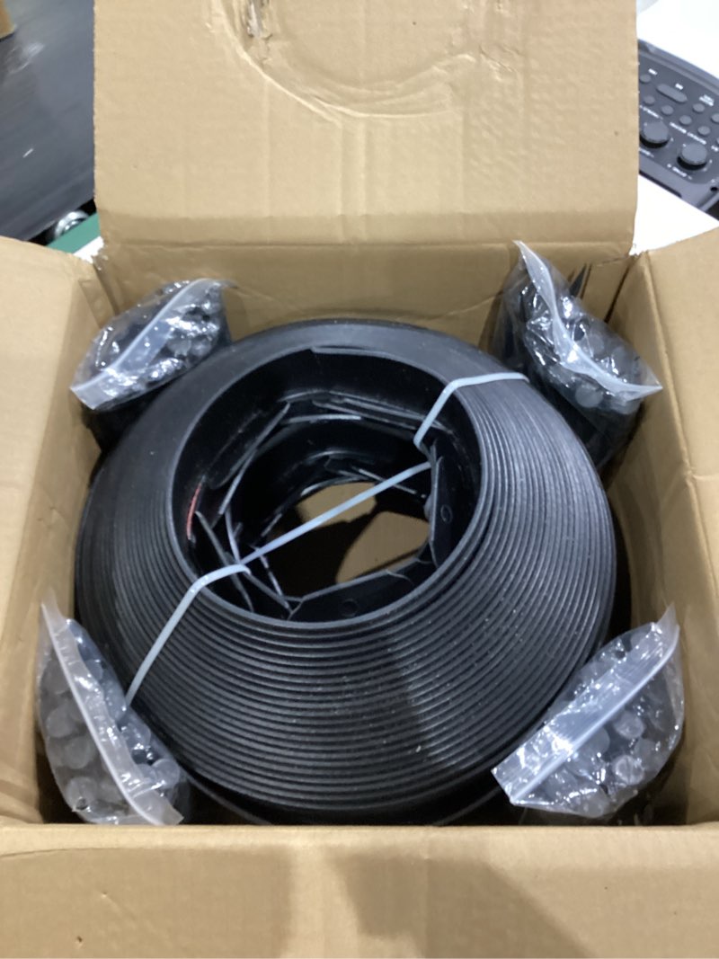 Condition photo showing Good Condition for landscape edging for garden border, 118 ft 2-inch tall plastic edging borders, rubber no dig landscape edging with 160 stakes, lawn edging for yard, paver, garden bed, landscaping