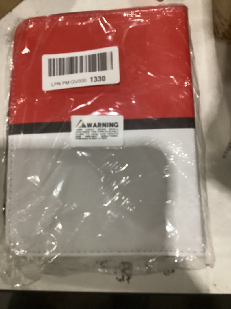 Condition photo showing As Is for card binder 4 pocket, trading card holder fits 400 cards with 50 removable sleeves, portable collection card ablum, game card case book with zipper for gift, red large red