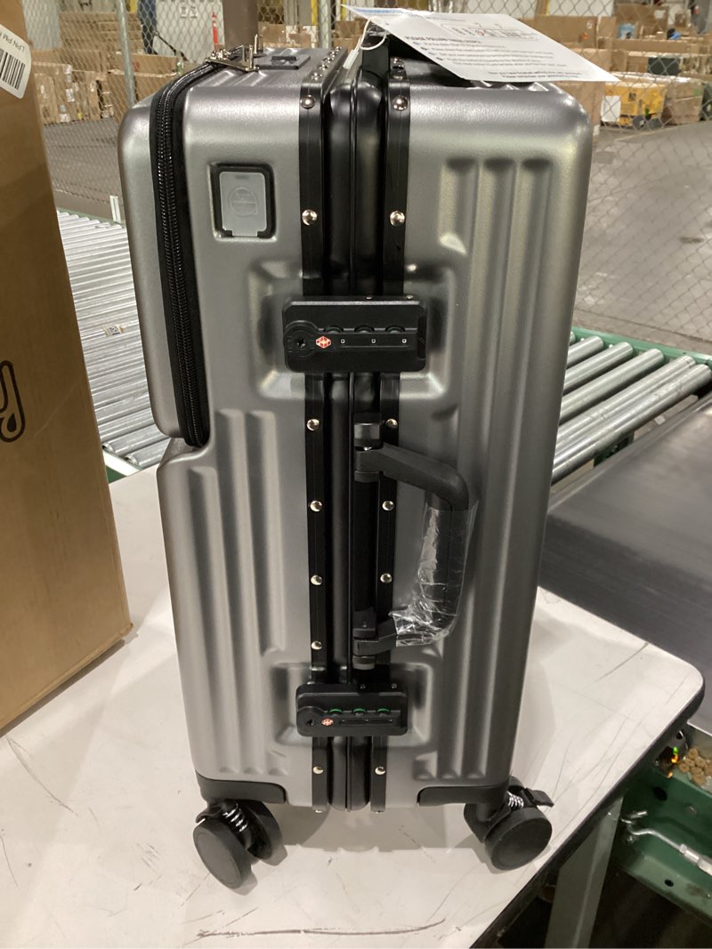 Condition photo showing Good Condition for Luggage, 22x14x9 Aviation Certified, Polycarbonate Aluminum Hardshell, Expandable Carry-On Luggage with Spinner Wheels, Hardshell Luggage, 20 Inch Cabin Dark Gray 20 inch