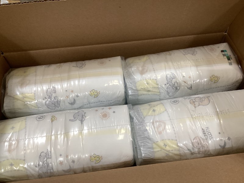 Condition photo showing New/Like New for pampers swaddlers diapers, size 6 (23-44 lbs), 108 count, absorbent, keeps baby dry and comfortable, skin safe disposable baby diaper (packaging may vary) size 6 108