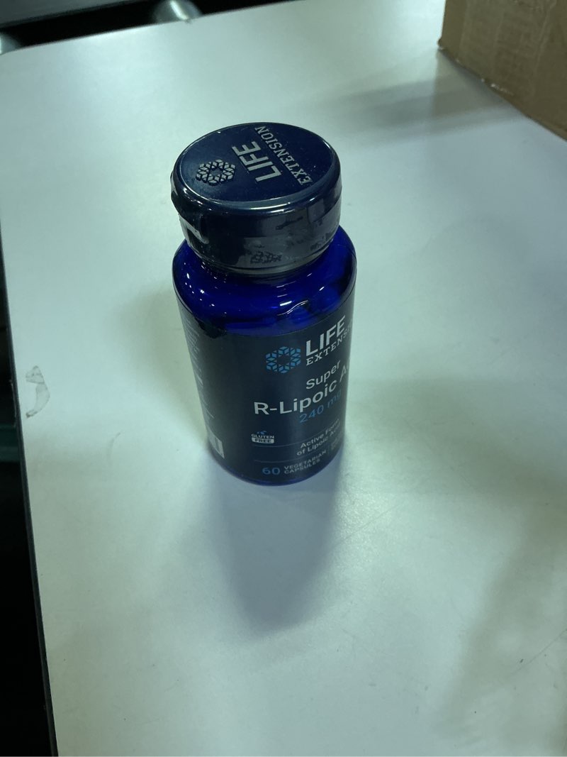 Condition photo showing New/Like New for 04/2026) Life Extension Super R-Lipoic Acid – Healthy Aging, oxidative Stress Defense – with 240 mg of Active R-Form of R-Lipoic Acid – Gluten-Free – Non-GMO – Vegetarian – 60 Capsules 60 Count (Pack of 1)