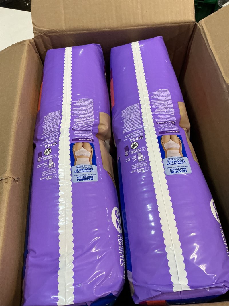 Condition photo showing New/Like New for Always Discreet Adult Incontinence Underwear for Women and Postpartum Underwear, Extra Large, Up to 100% Bladder Leak Protection, 64 Count (2 Packs of 32) X-Large 64