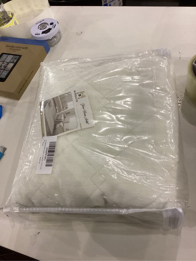 Condition photo showing As Is for H.VERSAILTEX Couch Cover Chenille Pet Fuzzy Sofa Covers for 3 Cushion Couch Anti Slip Washable Sofa Slipcovers with Strap Soft Couch Protector Cover for Dogs Cats Kids(36" x 74", Ivory) 36" x 74" Ivory