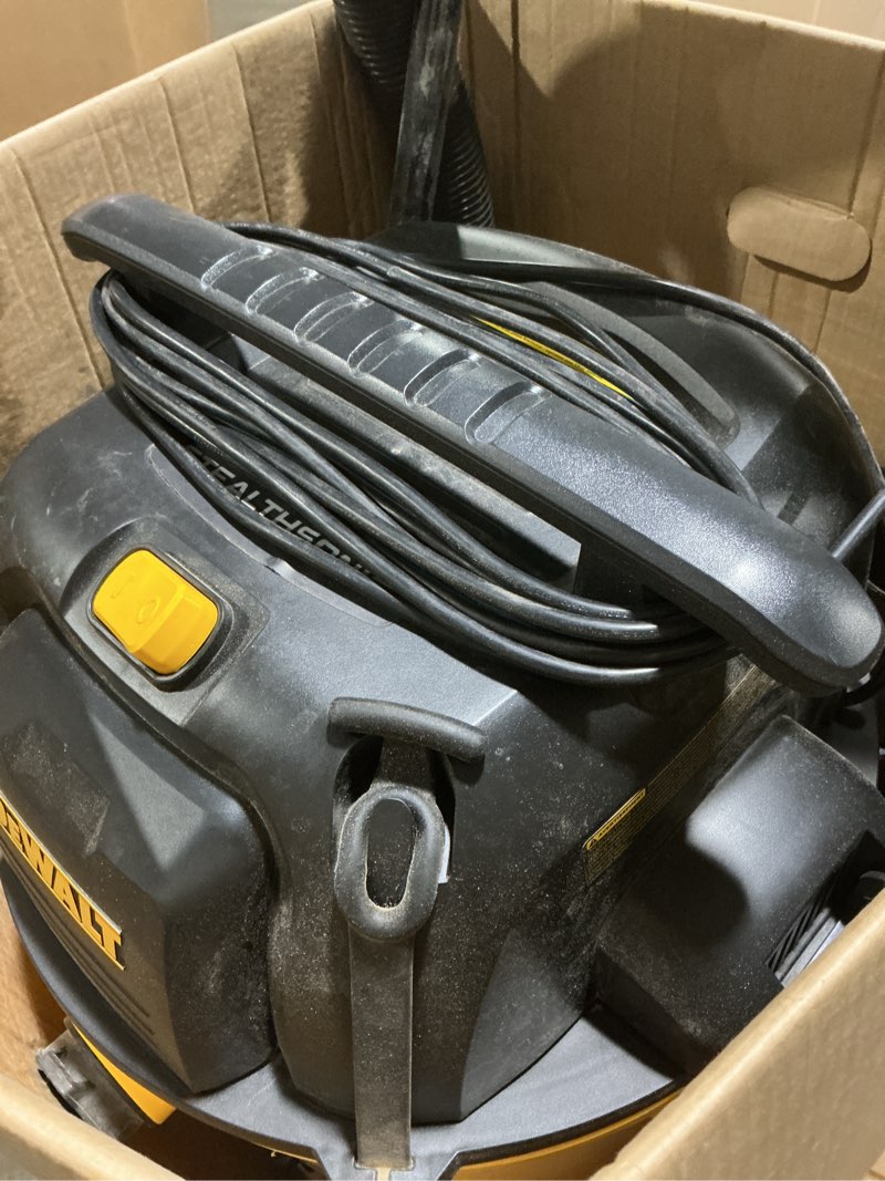 Condition photo showing As Is for dewalt stealthsonic quiet 16-gallon 6.5-hp corded wet/dry shop vacuum with accessories included