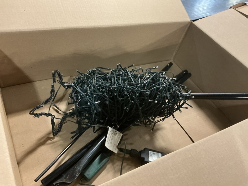 Condition photo showing As Is for  Lomotech Christmas Tree Lights - 10Ft 404 LED with 7.08" Topper, Remote Controll Waterproof Iron Pole Waterfall Lights for Outdoor Christmas Decorations (Multicolor)