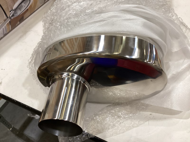 Condition photo showing Good Condition for lcgp 2.25” ultra quiet resonator, 2.25'' inlet & outlet 20" overall length universal muffler, 304 stainless steel high performance resonator 2.25", oval muffler shape, polished, pass-thru design 2.25"/single in/off out