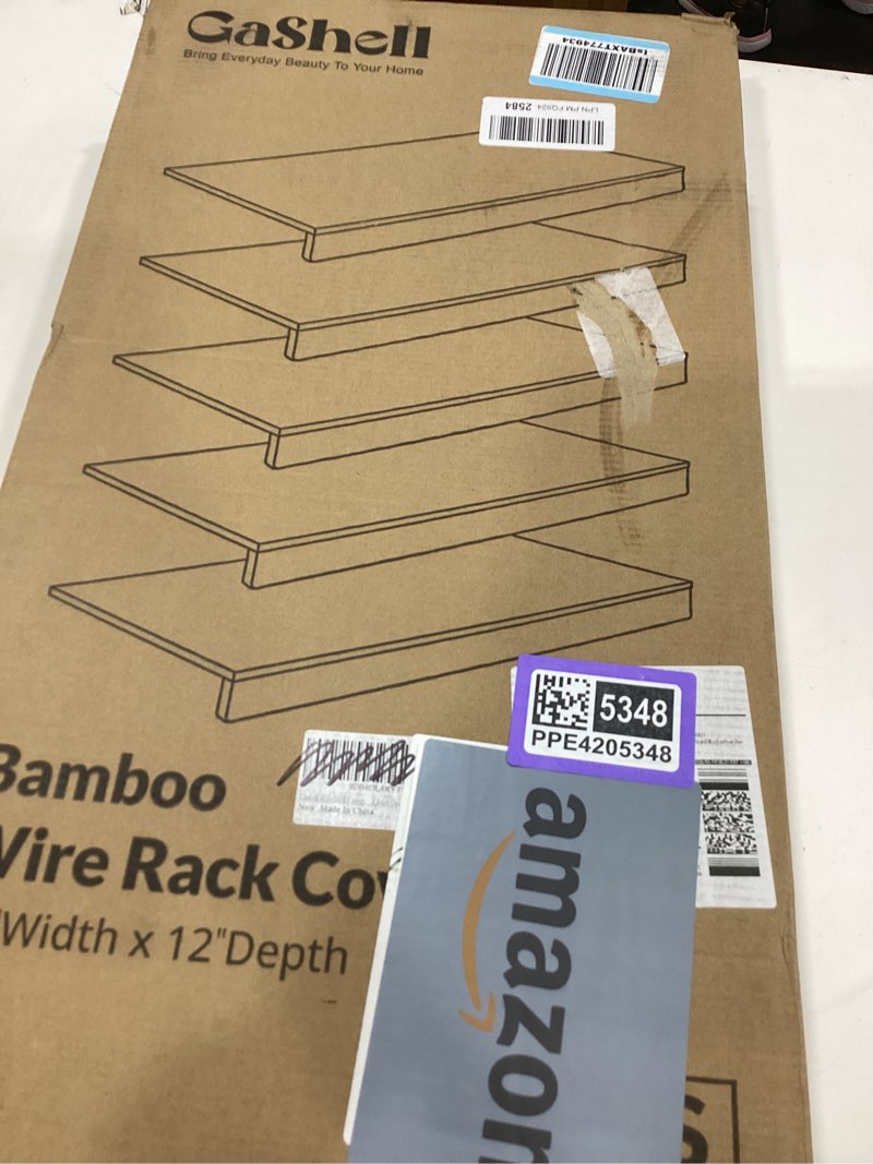 Condition photo showing Good Condition for wire shelf covers, bamboo wire rack covers for pantry, closet (4pcs, 24" w x 12" d) 24"w x 12"d 4