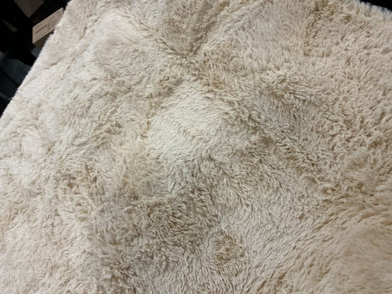 Condition photo showing Good Condition for ophanie 4x6 oval beige rugs for bedroom living room, fluffy fuzzy furry carpet, plush soft shaggy bedside indoor floor area rug for kids girls boys baby teen dorm nursery home decor aesthetic beige oval 4' x 6' (oval)