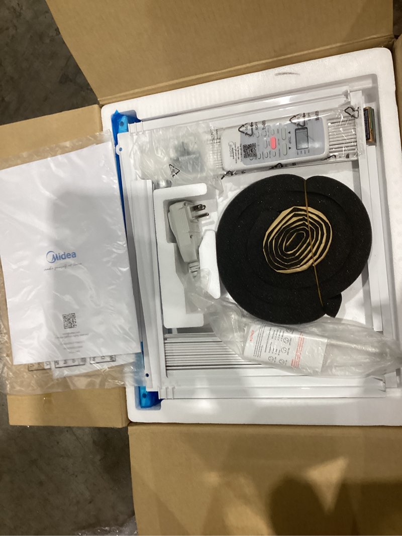 Condition photo showing New/Like New for midea 5,000 btu window air conditioner, cools up to 150 sq. ft. with easy-to-use reusable filter, remote, perfect ac for bedroom, living room, home office, electronic control 5,000 btu, electronic control