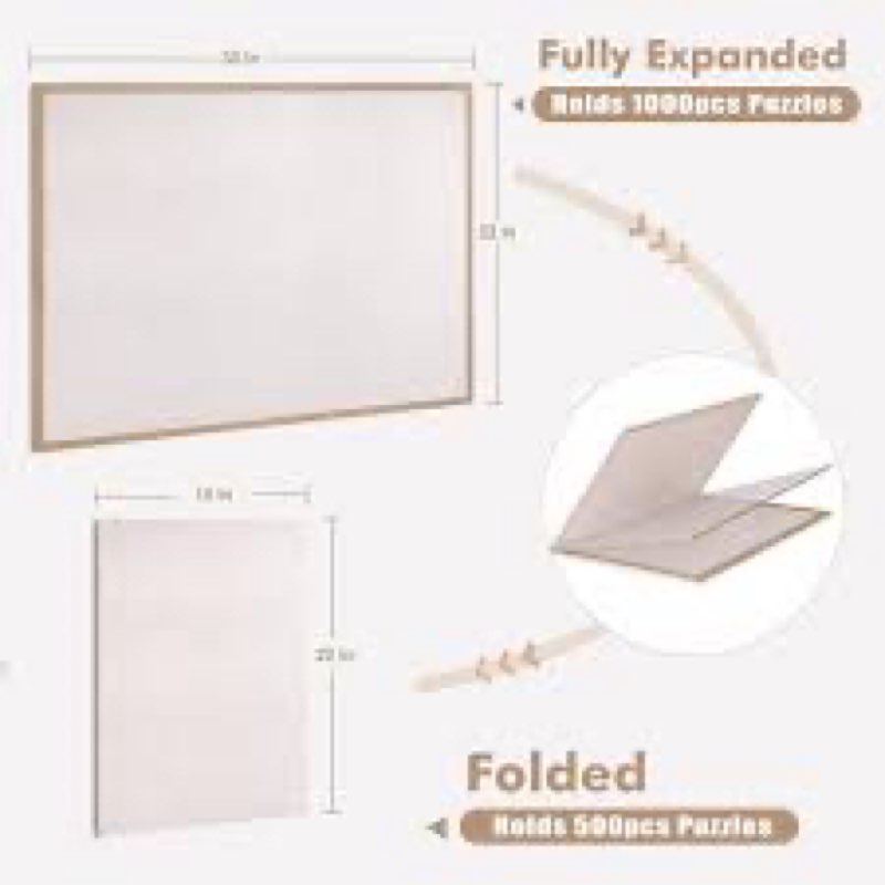 Piecevana Puzzle Board with 4 Sorting Trays, Playing Surface with Protective Cover for 1000 Pieces, 