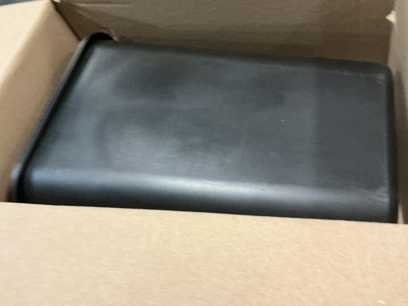 Condition photo showing New/Like New for rubbermaid commercial wastebasket trash container, 41qt/10.25 gal, plastic, black, stackable trash can for bedroom/bathroom/office, fits under desk/sink/cabinet 10.25 gallons black 1
