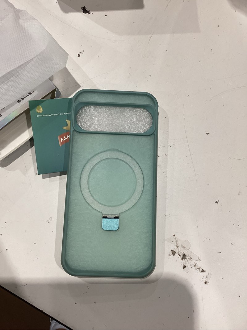 Condition photo showing Good Condition for magnetic compatible with google pixel 10 pro xl case with stand [military grade drop tested][compatible with magnet] ring translucent slim hard back soft edge, teal green teal green pixel 10 pro xl