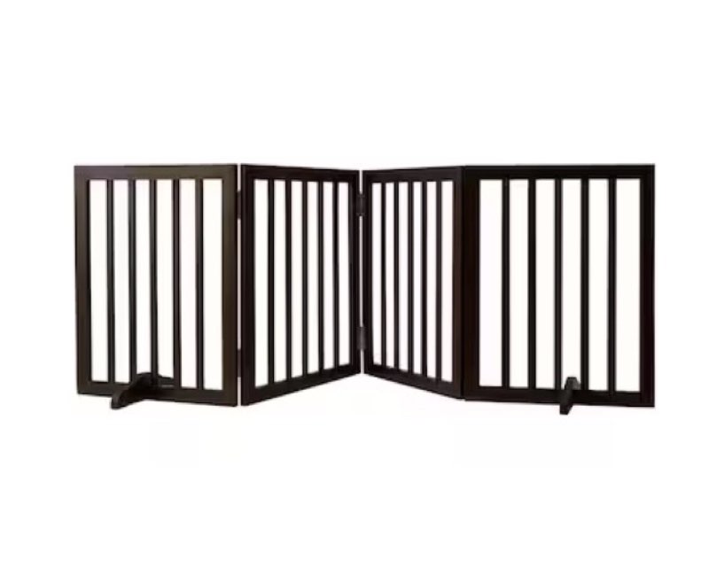 VEVOR Indoor Pet Barrier 24-IN Height x 80.3-IN Width 4-Panel Folding Gate for Pets Adjustable