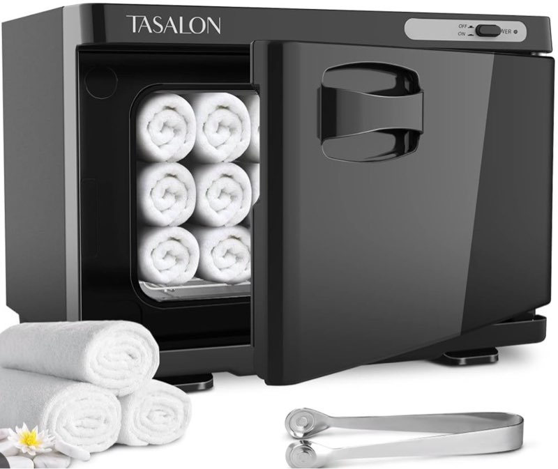tasalon 8l towel warmer hot cabinet box, aluminum inner chamber, removable tray, fast heating for be