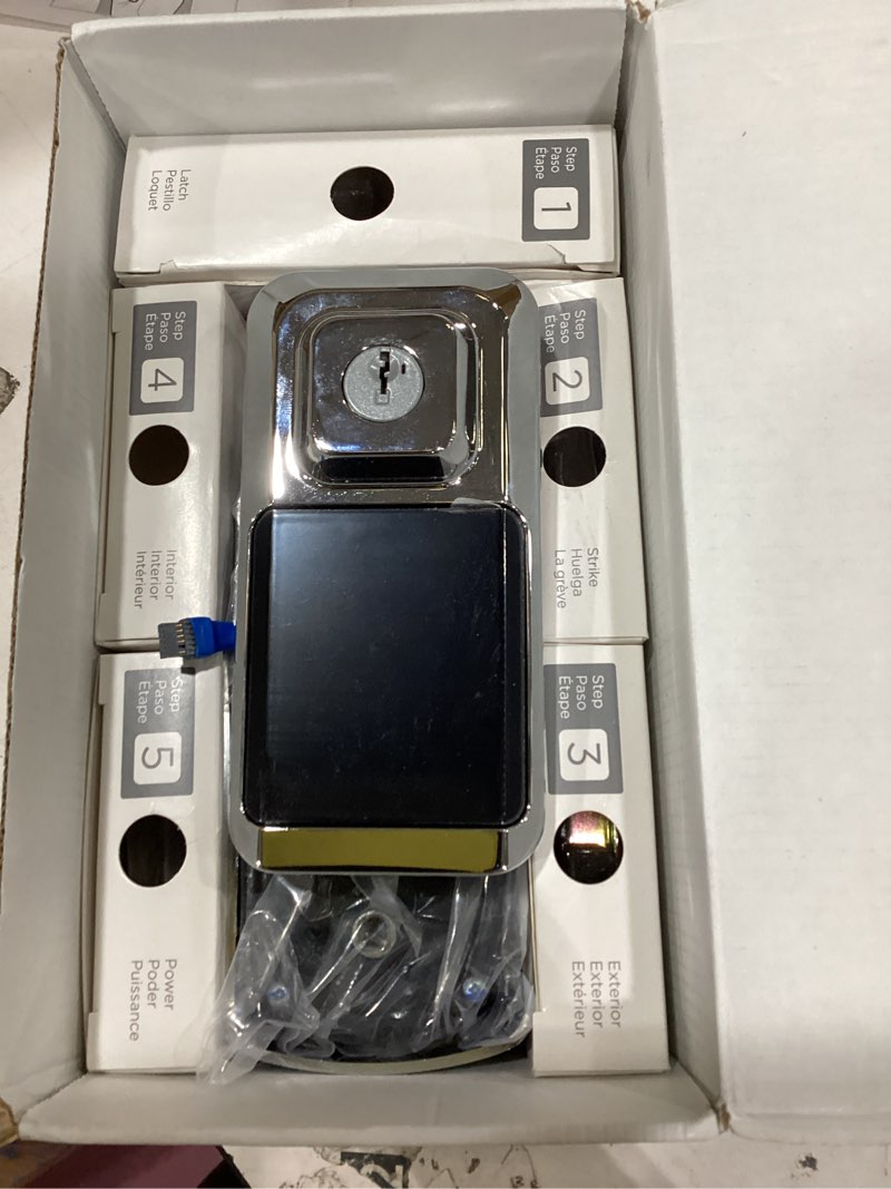 Condition photo showing Good Condition for kwikset halo wi-fi smart lock, keyless entry door deadbolt, geofence auto-unlock, grade aaa certified, no hub required easy install, polished chrome lifetime finish warranty, touchscreen polished chrome smart lock