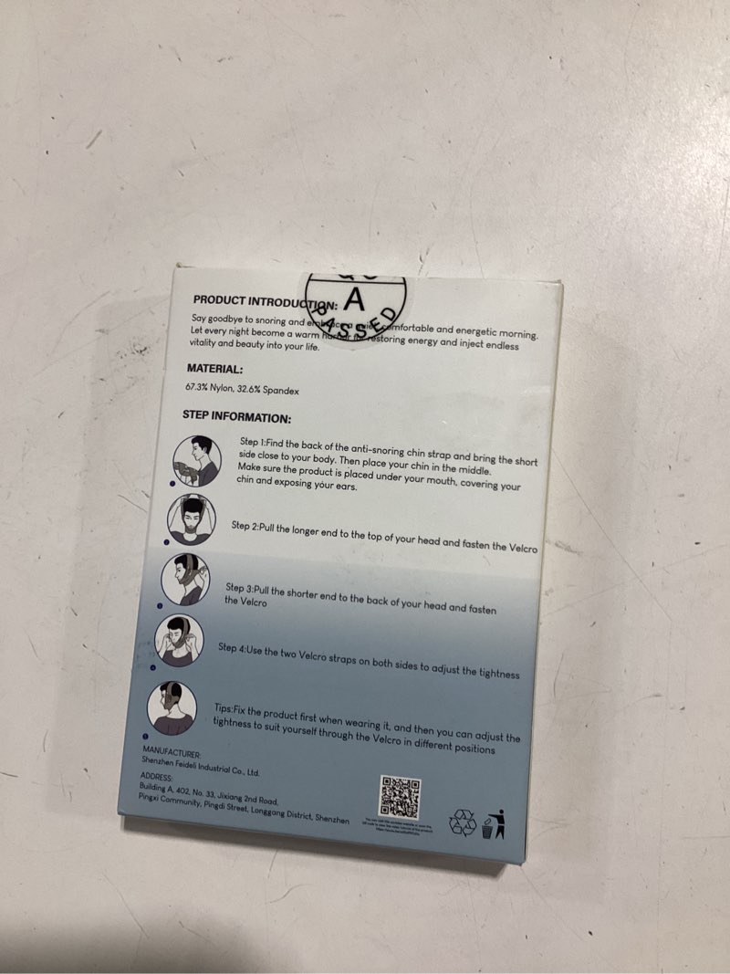 Condition photo showing New/Like New for NOIKO Anti Snoring Chin Strap Adjustable, Effective Anti Snoring Device, Snore Stopper Breathable and Durable for Adult M Black