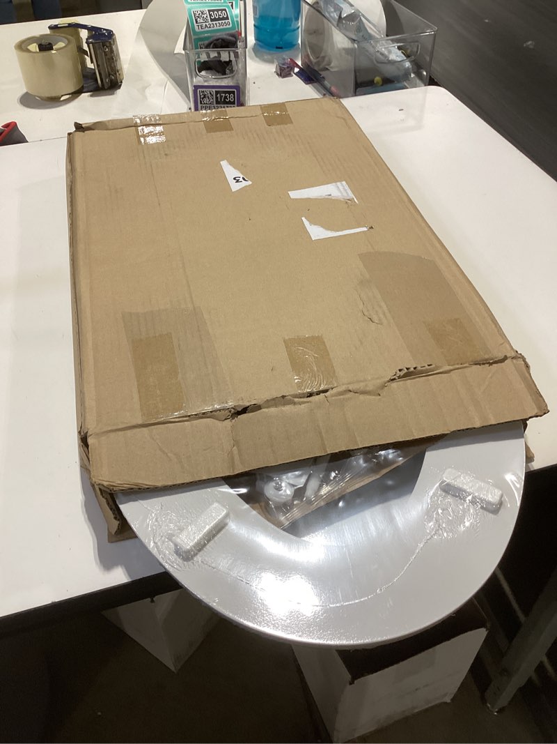 Condition photo showing New/Like New for highcraft premium elongated toilet seat with slow-close design & adjustable hinges - molded wood toilet seat - fits standard elongated toilets - oval seat in white