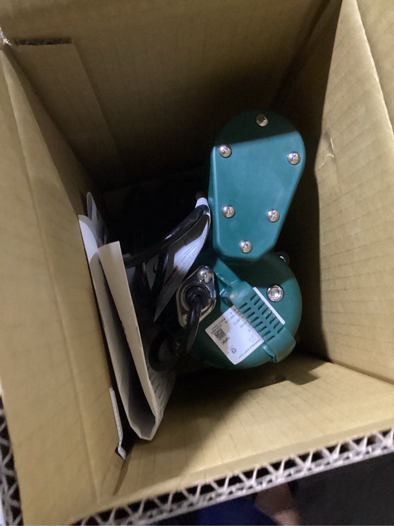 Condition photo showing As Is for zoeller sump pump 1/3hp 2520gph